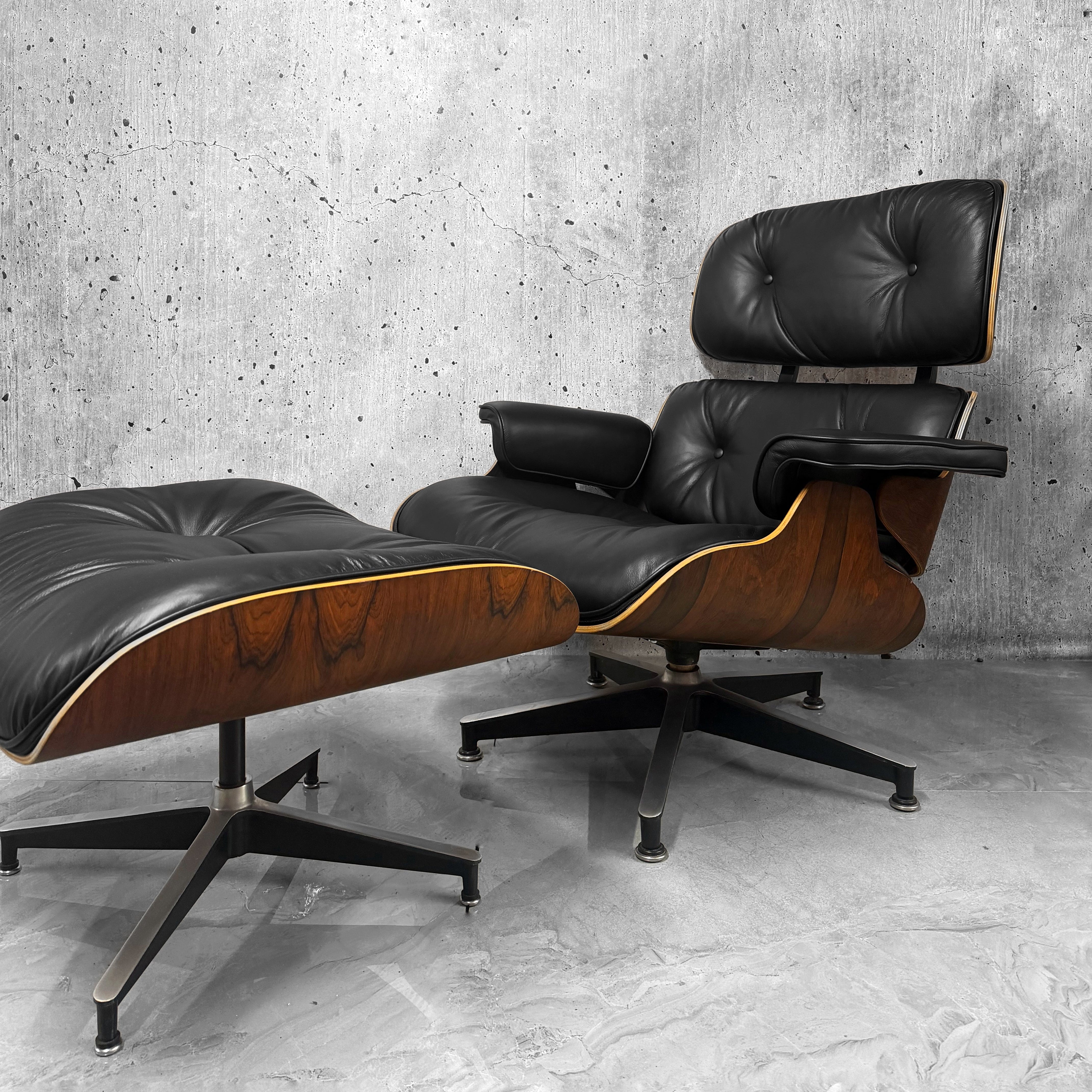 Vintage 1969 Herman Miller Eames 670 Lounge Chair & Ottoman Brazilian Rosewood