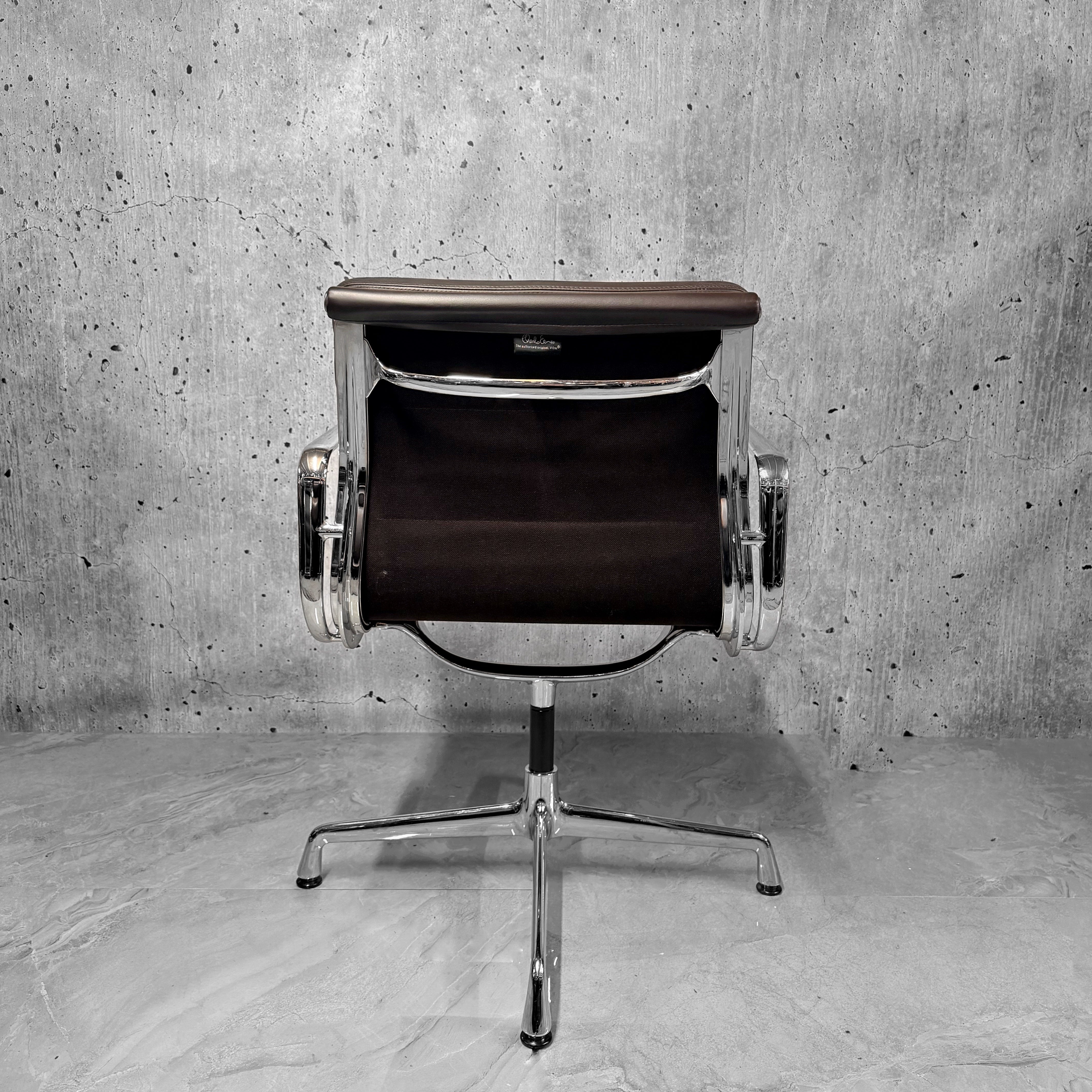 Vitra Eames EA208 Leather Softpad Lowback Office Chair Refurbished brown