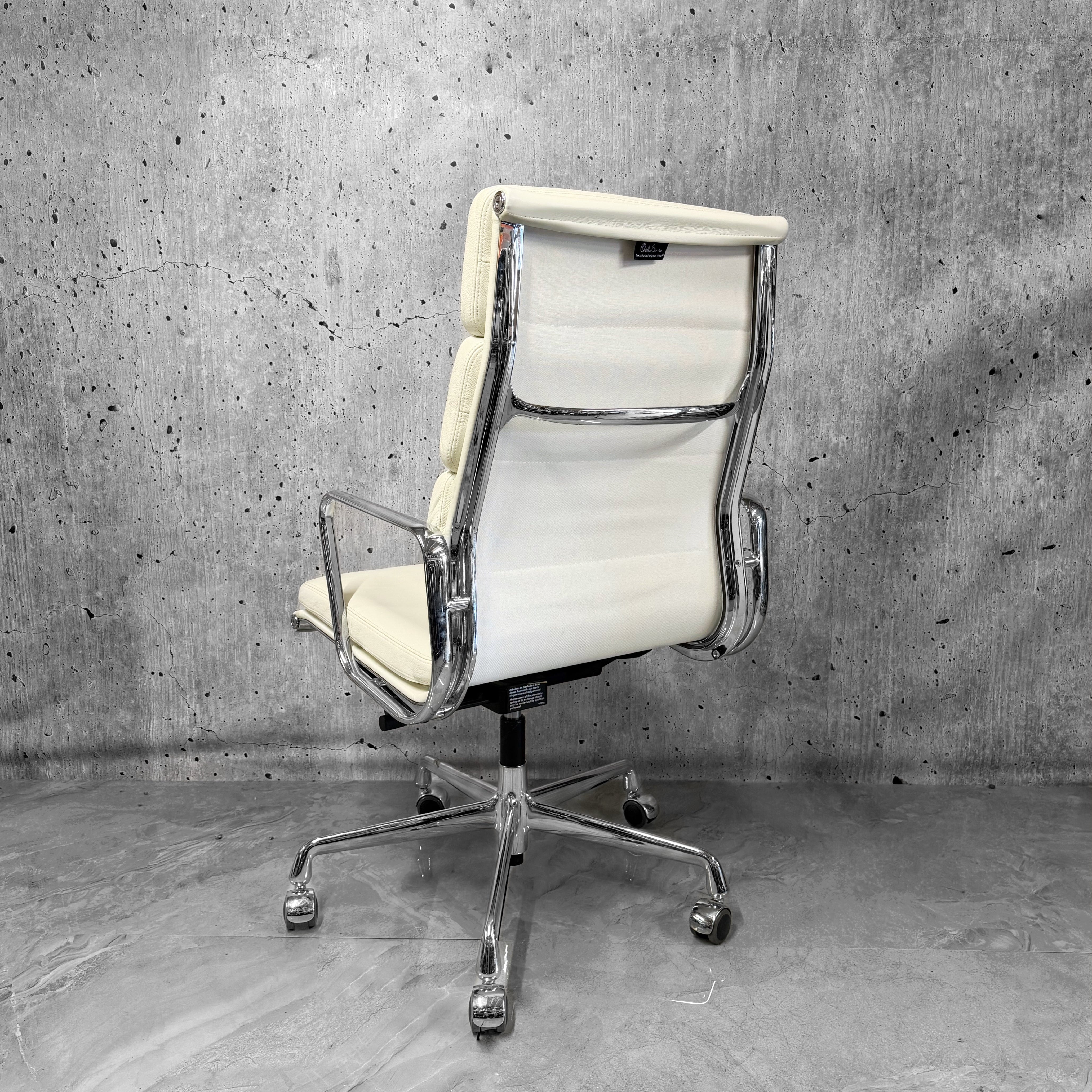 Vitra Eames EA219 Leather Highback Softpad Office Chair Refurbished Cream