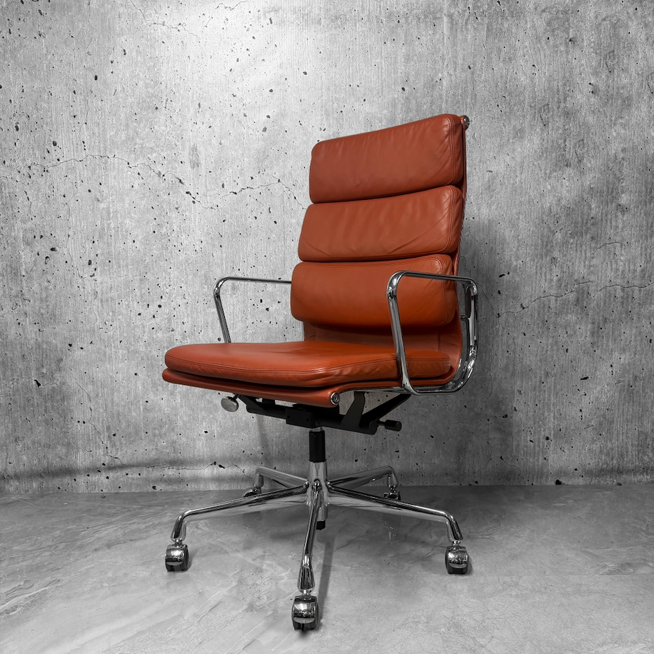 Vitra Eames EA219 Leather Highback Softpad Office Chair Refurbished cognac