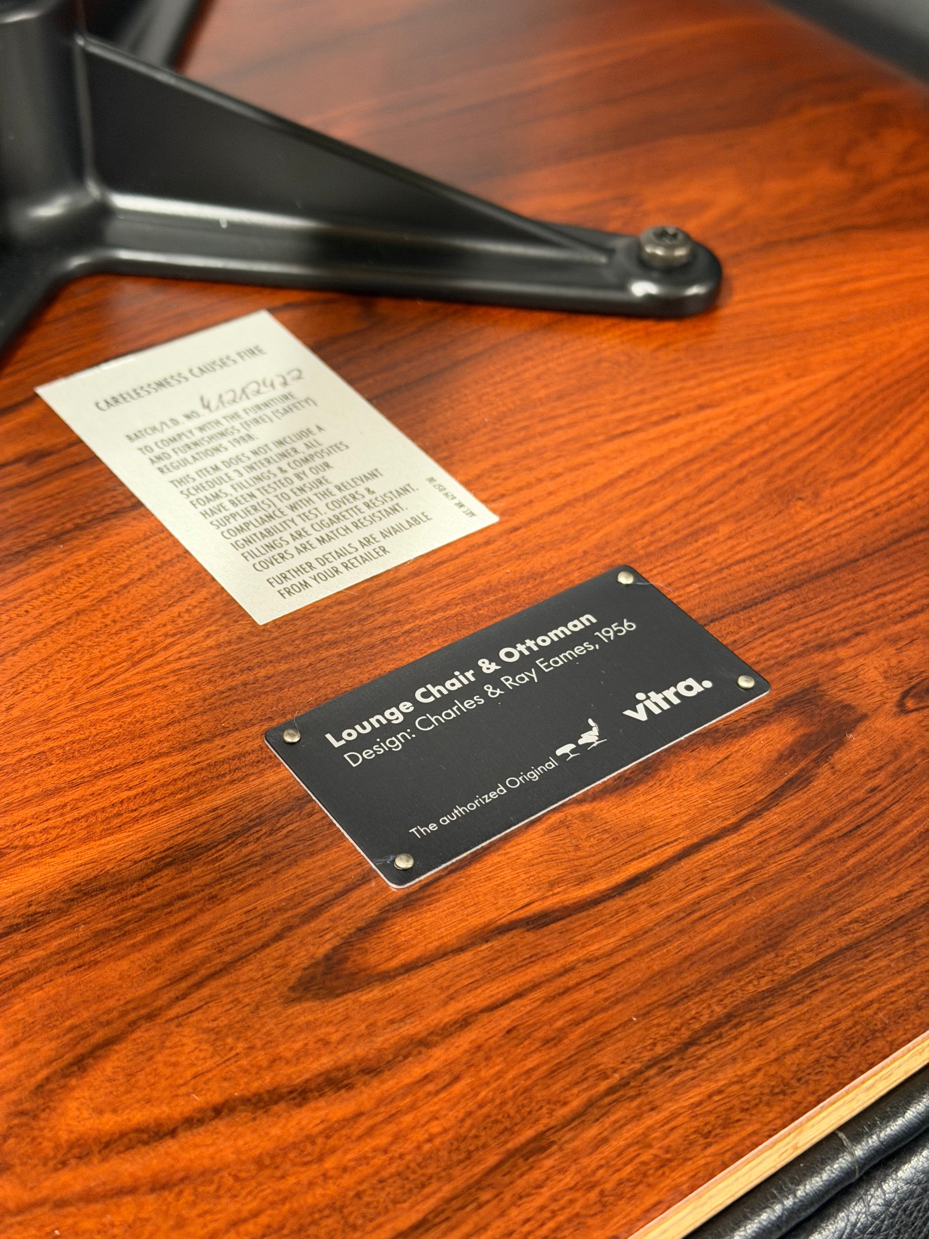 Vitra Eames 670 Lounge Chair & Ottoman Santos Palisinder Black Preloved