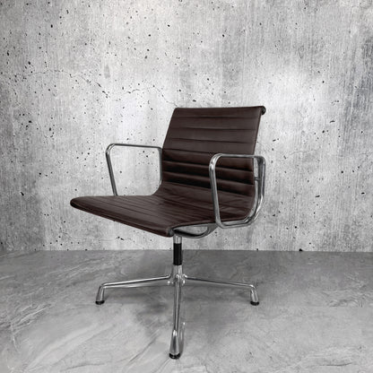 Vitra Eames EA108 Leather Ribbed Lowback Office Chair Refurbished