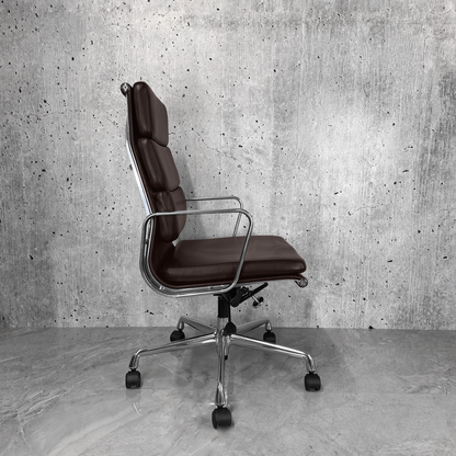 Brown_Leather_Vitra_Eames_EA219_Polished aluminium_Office_Chair