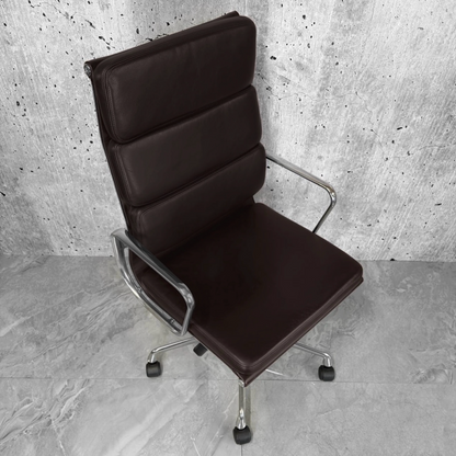 Brown_Leather_Vitra_Eames_EA219_Polished aluminium_Office_Chair
