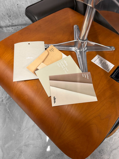 Vitra Eames 670 Lounge Chair & Ottoman Brown Walnut Chrome Preloved