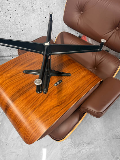 Herman Miller Eames 670 Lounge Chair & Ottoman Santos Palisander Brown Unused