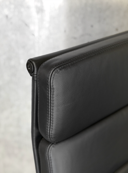 Vitra Eames EA219 Leather Highback Softpad Black Frame