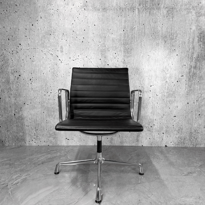 Vitra Eames EA108 Leather Ribbed Lowback Office Chair