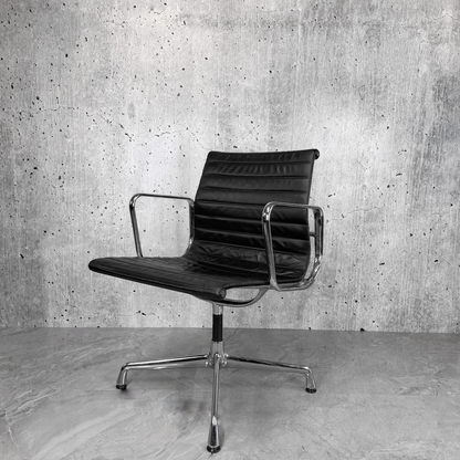 Vitra Eames EA108 Leather Ribbed Lowback Office Chair