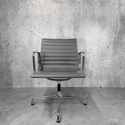 Vitra Eames EA108 Leather Ribbed Lowback Office Chair