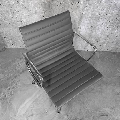 Vitra Eames EA108 Leather Ribbed Lowback Office Chair