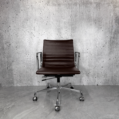 Vitra Eames EA117 Leather Ribbed Office Chair Brown 