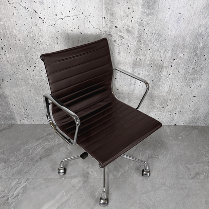 Vitra Eames EA117 Leather Ribbed Office Chair Brown 