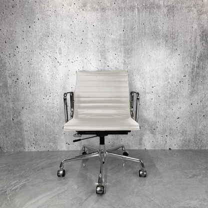 Vitra Eames EA117 Leather Ribbed Office Chair white