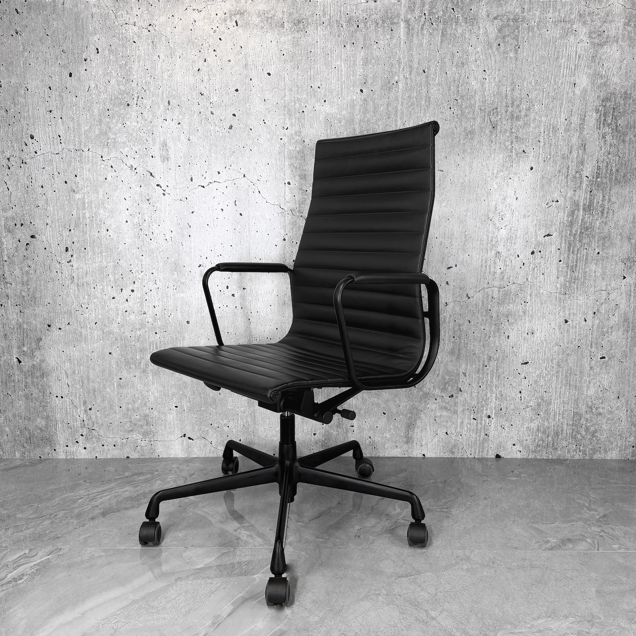 Vitra Eames EA119 Leather Ribbed Highback Office Chair