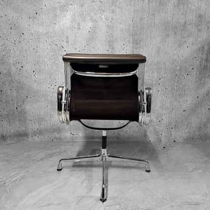 Vitra Eames EA208 Leather Softpad Lowback Office Chair Refurbished brown