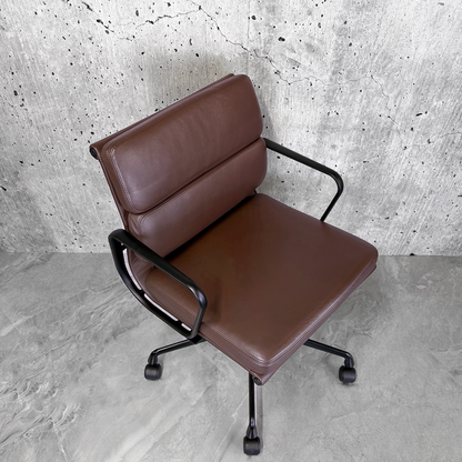 Vitra Eames EA217 Brown Leather Softpad Black Frame