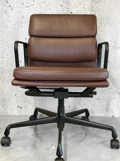 Vitra Eames EA217 Brown Leather Softpad Black Frame