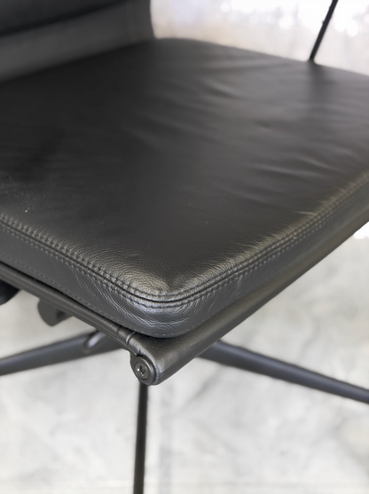 Vitra Eames EA219 Leather Highback Softpad Black Frame