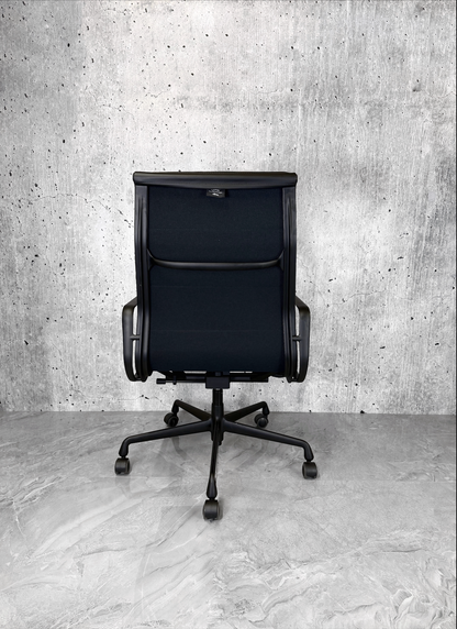 Vitra Eames EA219 Leather Highback Softpad Black Frame