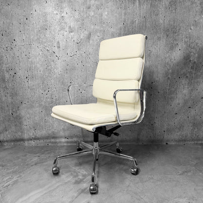 Vitra Eames EA219 Leather Highback Softpad Office Chair Refurbished Cream