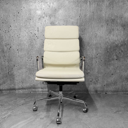 Vitra Eames EA219 Leather Highback Softpad Office Chair Refurbished Cream