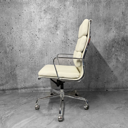 Vitra Eames EA219 Leather Highback Softpad Office Chair Refurbished Cream