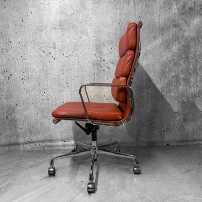 Vitra Eames EA219 Leather Highback Softpad Office Chair Refurbished cognac