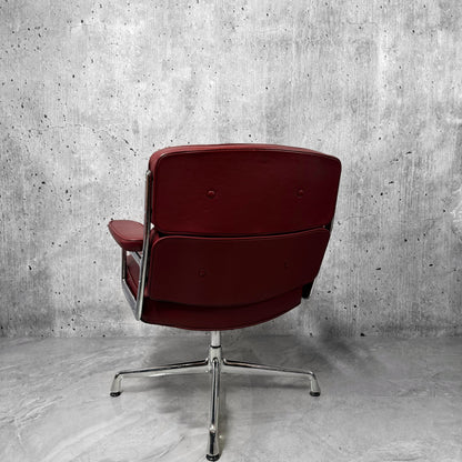 Vitra Eames ES108 Lifetime Lobby Chair Bordeaux Leather Chrome PreLoved