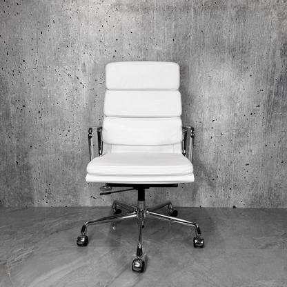 White_Leather_Vitra_Eames_EA219_Chrome_Office_Chair