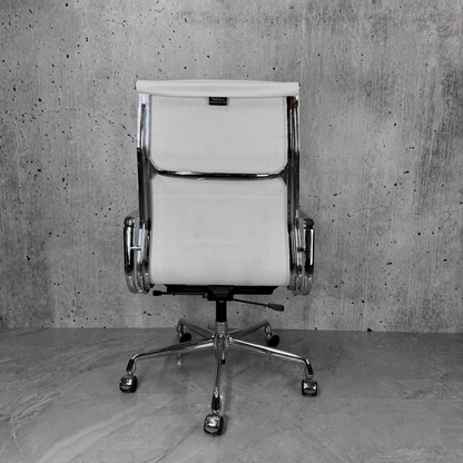 White_Leather_Vitra_Eames_EA219_Chrome_Office_Chair