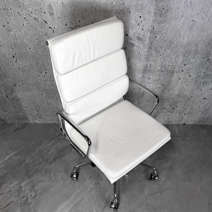 White_Leather_Vitra_Eames_EA219_Chrome_Office_Chair